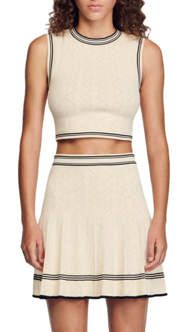 AIIZIE POISSON CROPPED SLEEVELESS SWEATER - product image