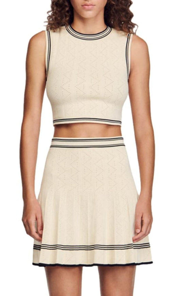 POISSON CROPPED SLEEVELESS SWEATER