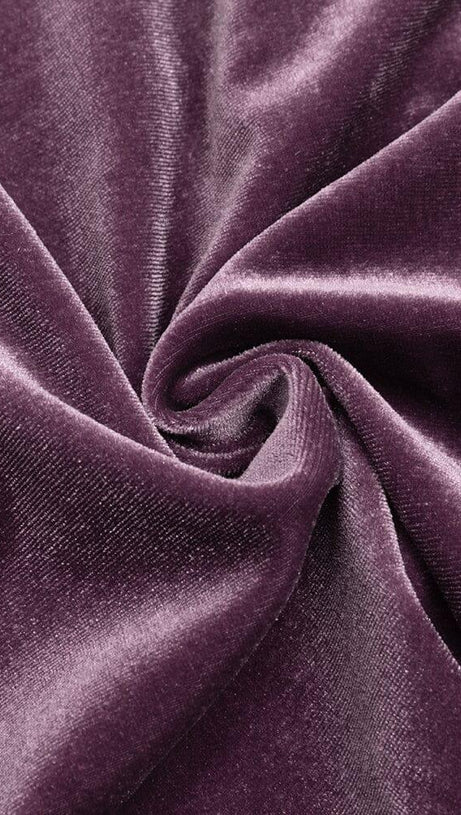 PURPLE THIN TRUMPET LONG-SLEEVED SLIM SLIT DRESS