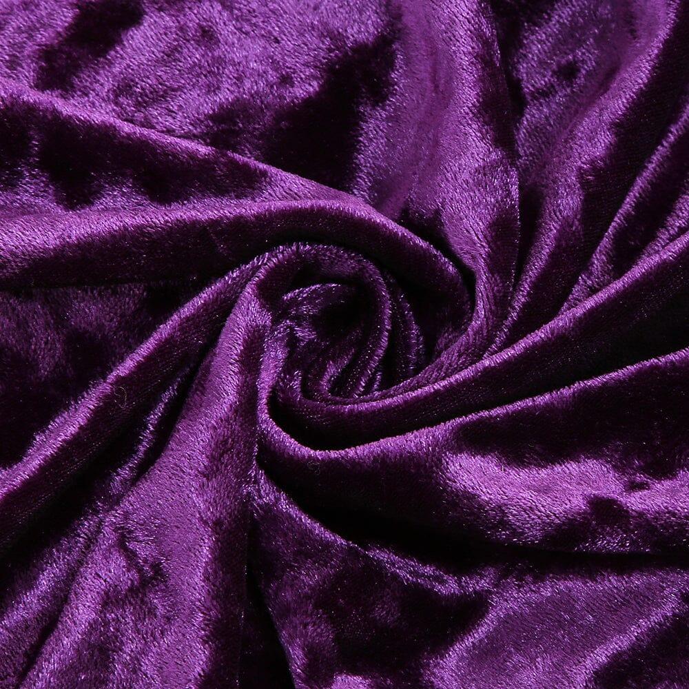 AIIZIE PURPLE V NECK RUCHED VELVET MINI DRESS - product image