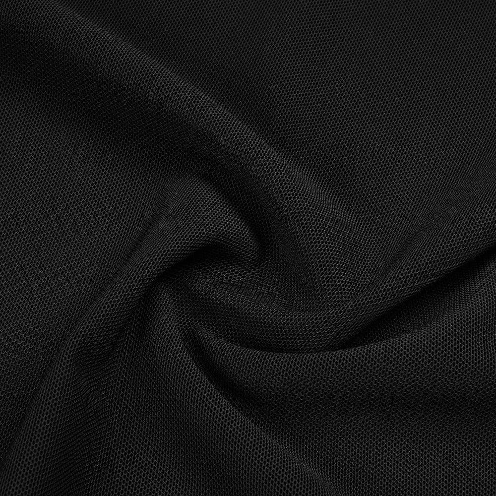 Neckholder-Netz-Maxikleid in Schwarz 