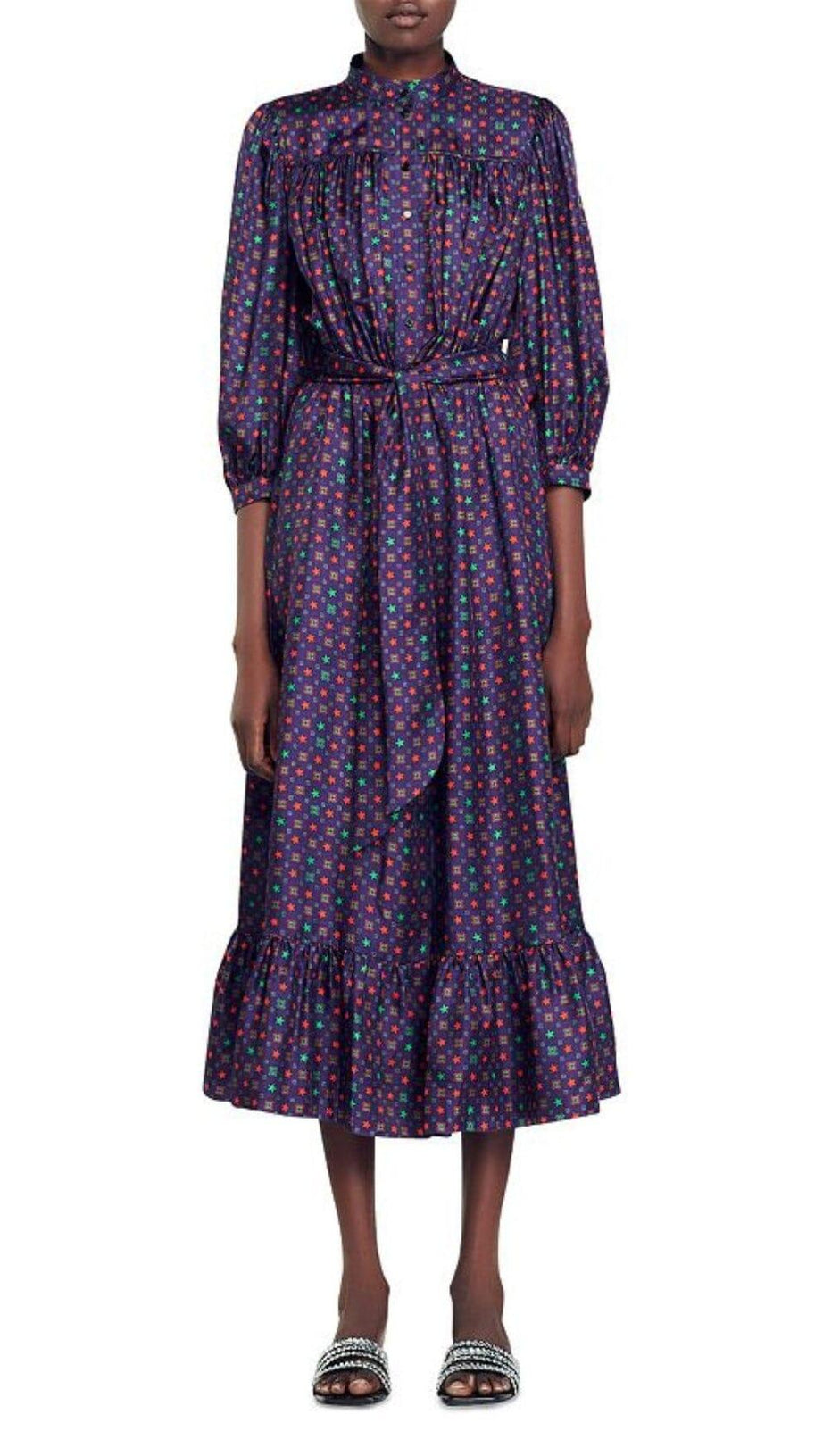 ROSARIA MOCK NECK MIDI DRESS