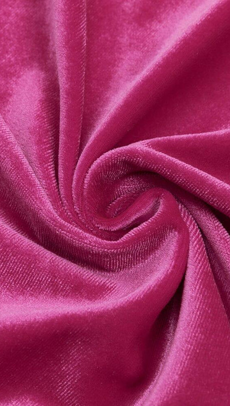 ROSE RED ONE-SHOULDER LONG-SLEEVED SLIT MAXI DRESS