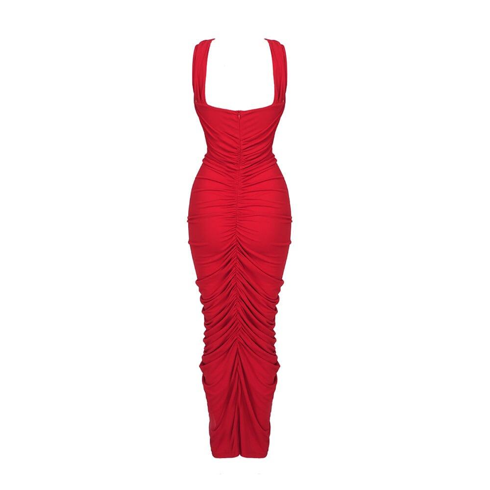 AIIZIE HALTER CUT OUT MAXI DRESS IN RED - product image