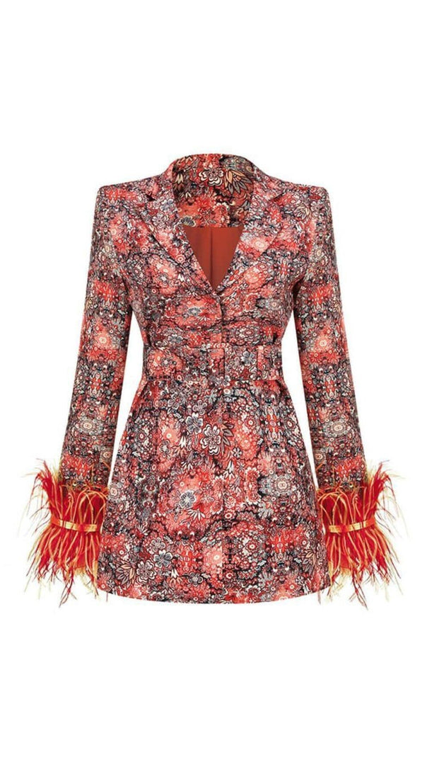 AIIZIE LONG SLEEVE FLORAL BLAZER DRESS - product image