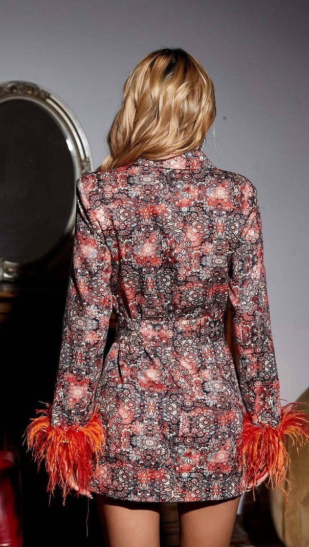 AIIZIE LONG SLEEVE FLORAL BLAZER DRESS - product image
