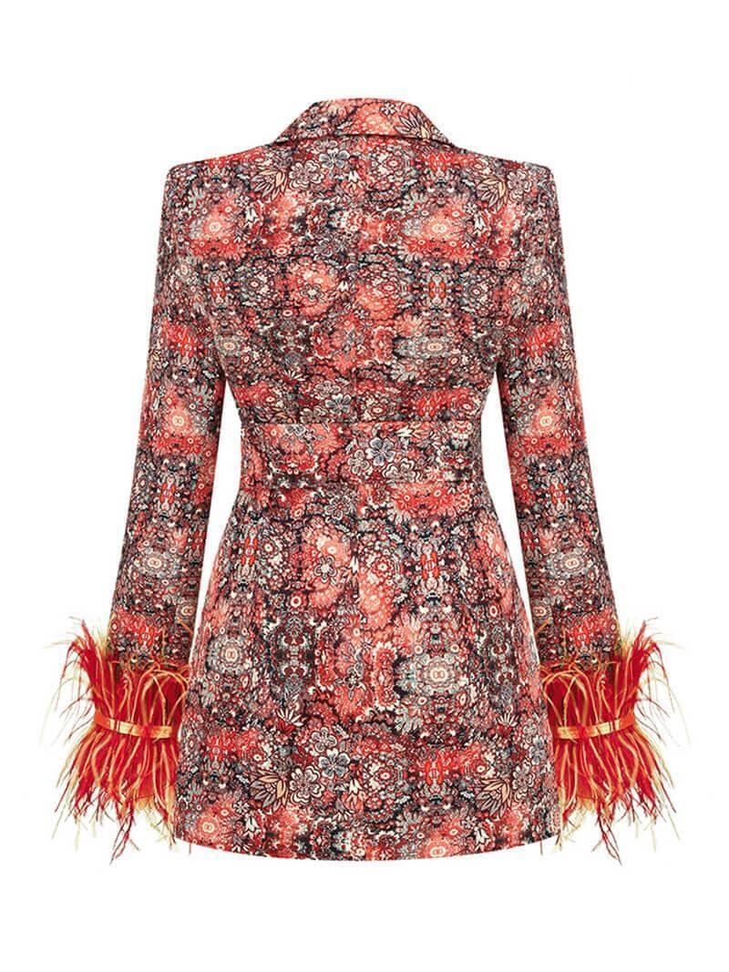 AIIZIE LONG SLEEVE FLORAL BLAZER DRESS - product image