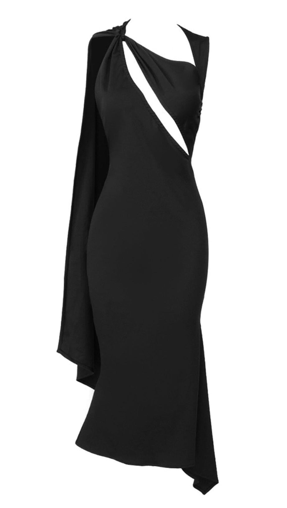 BACKLESS CUT OUT DRESS IN BLACK