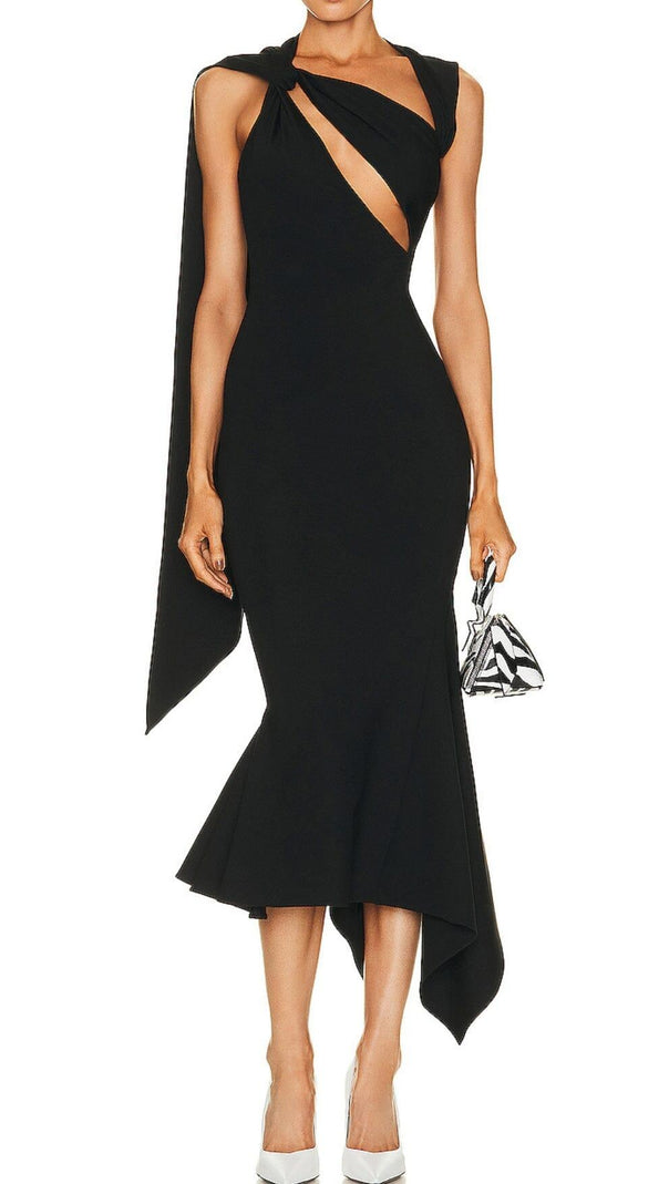 AIIZIE BACKLESS CUT OUT DRESS IN BLACK - product image