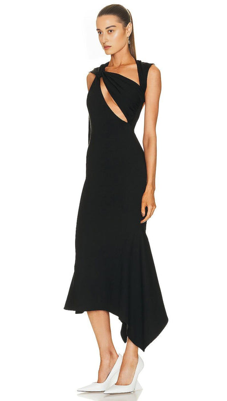 BACKLESS CUT OUT DRESS IN BLACK