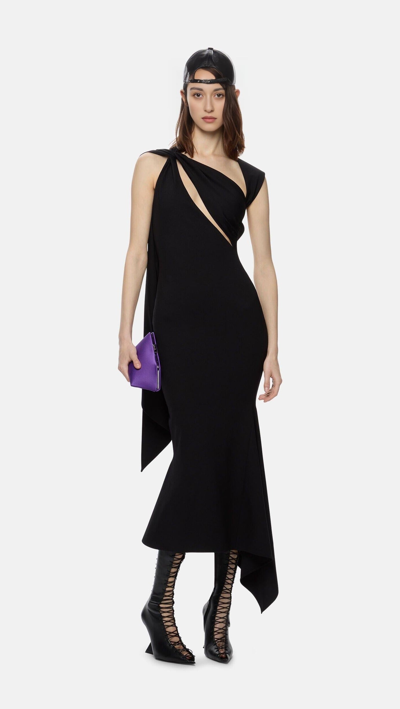 BACKLESS CUT OUT DRESS IN BLACK