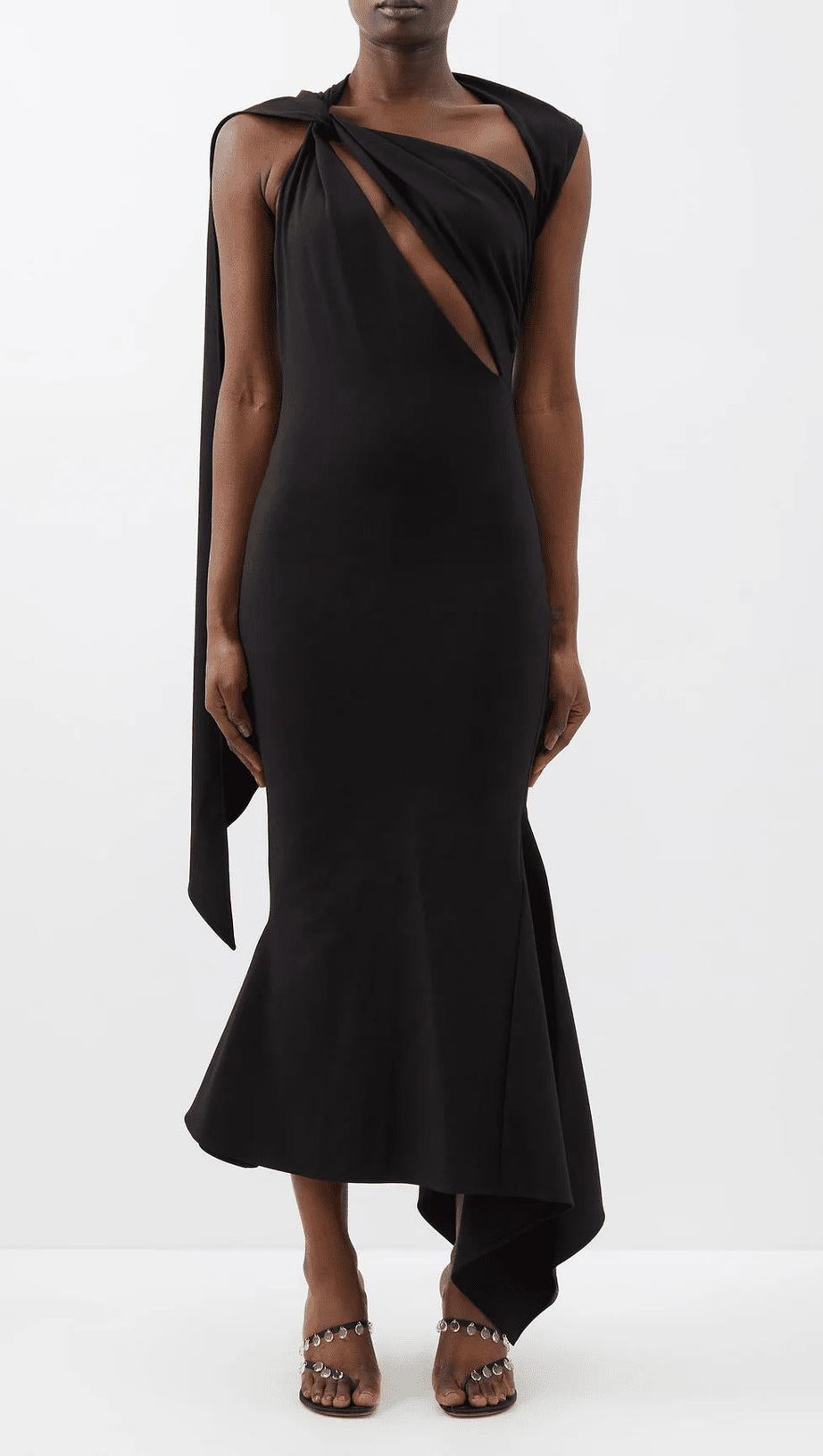 BACKLESS CUT OUT DRESS IN BLACK