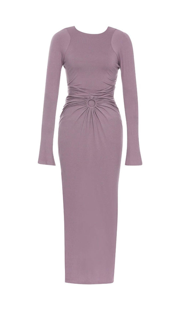 AIIZIE LONG-SLEEVED BACKLESS BODYCON MAXI DRESS - product image