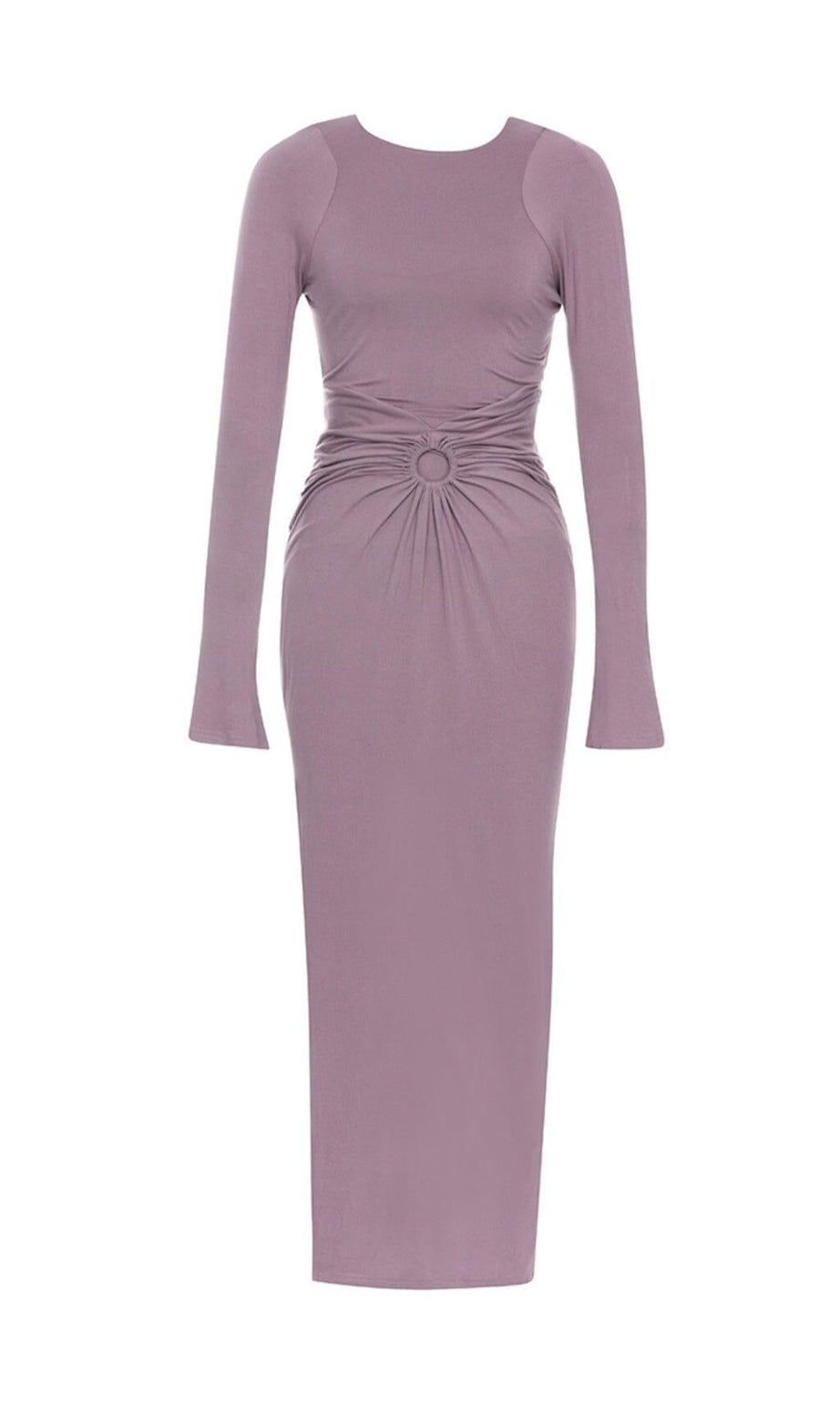 LANGÄRMELIGES, RÜCKENFREIES, BODYCON-MAXIKLEID