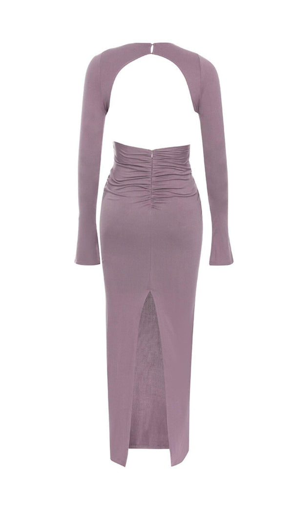 AIIZIE LONG-SLEEVED BACKLESS BODYCON MAXI DRESS - product image