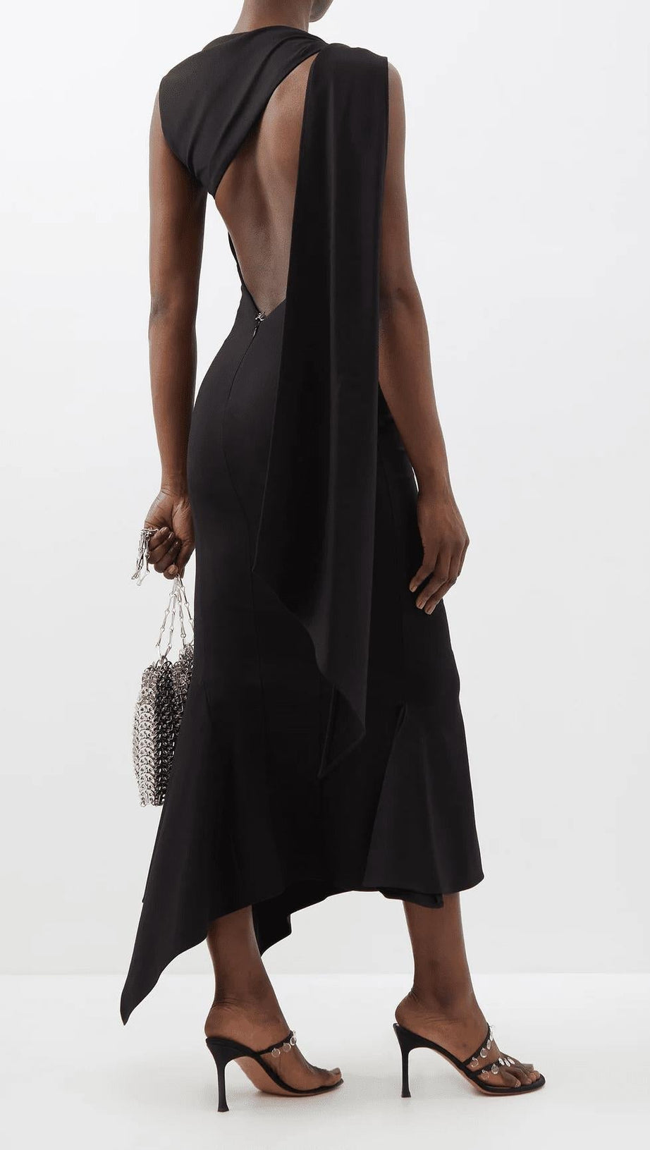 BACKLESS CUT OUT DRESS IN BLACK