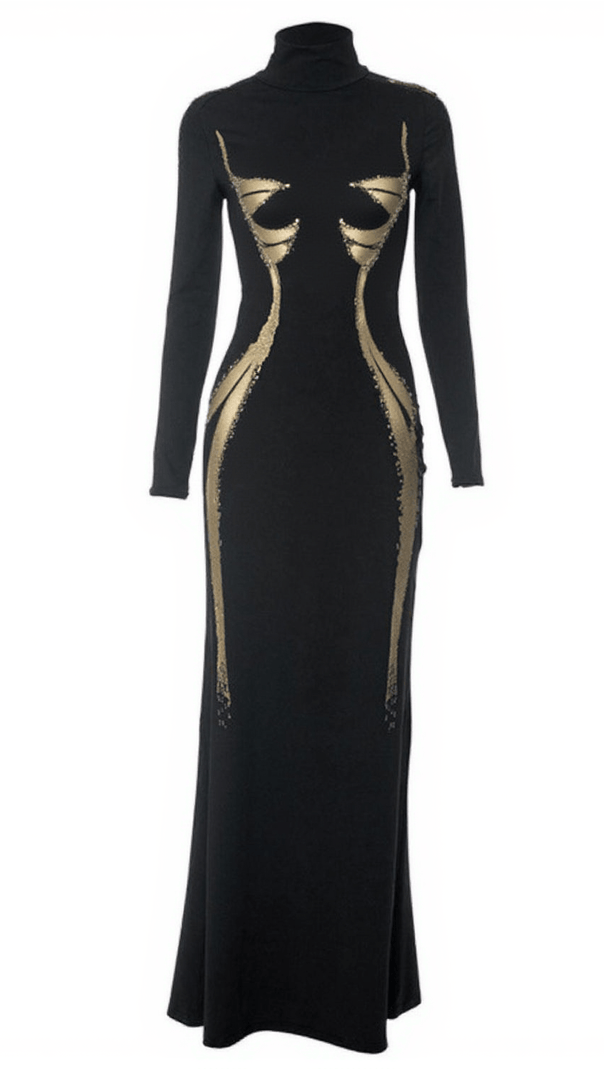 AIIZIE LIDAL LONG SLEEVE BODY PRINTED MAXI DRESS - product image