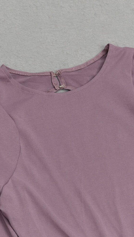 LONG-SLEEVED BACKLESS BODYCON MAXI DRESS