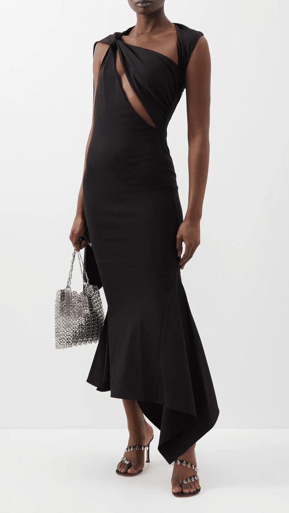 BACKLESS CUT OUT DRESS IN BLACK