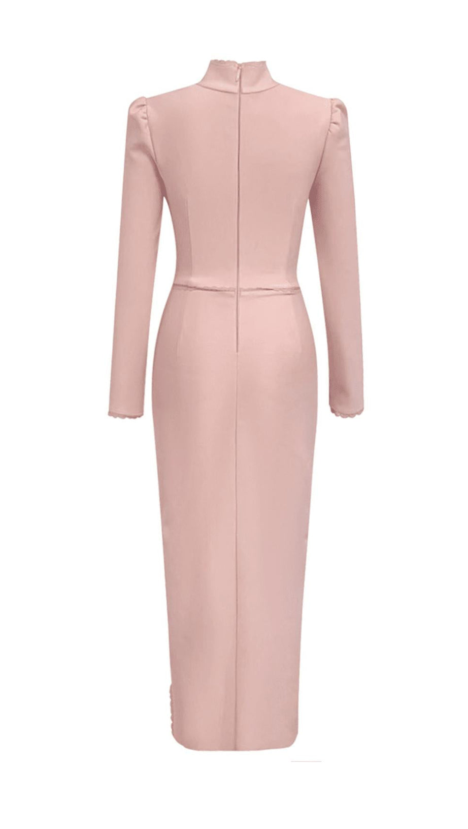 ABITO LUNGO SNELLENTE CON SPACCO A MANICHE LUNGHE E SCOLLO A V