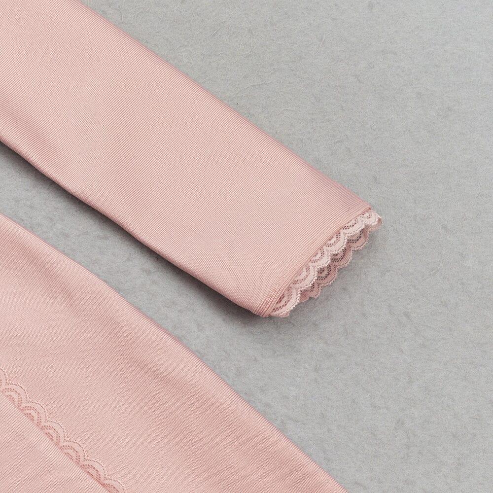 AIIZIE LOW-CUT LONG-SLEEVED SLIMMING TIGHT SLIT MAXI DRESS - product image