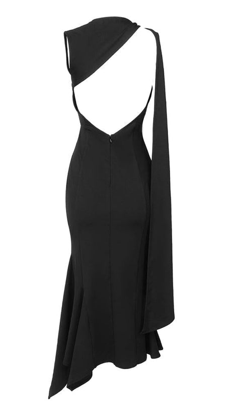 BACKLESS CUT OUT DRESS IN BLACK