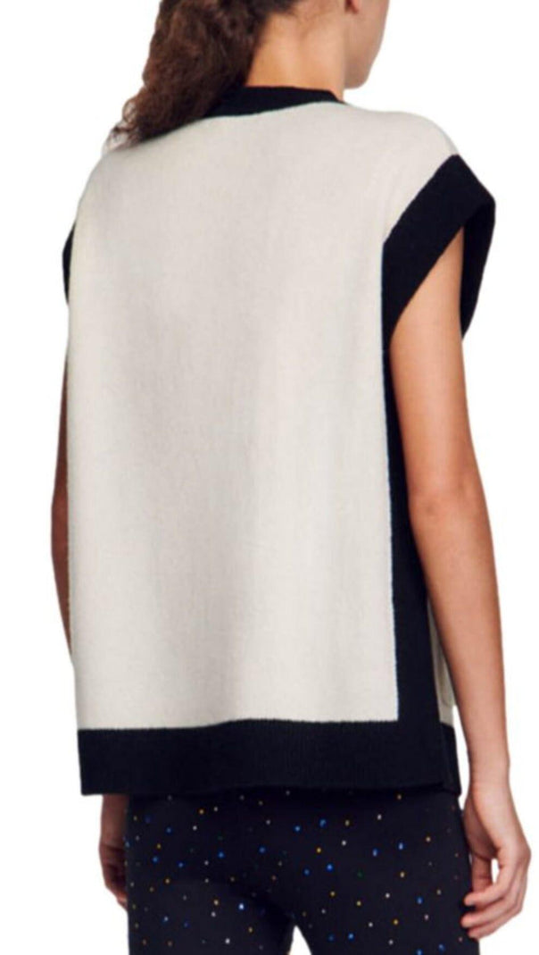 AIIZIE LUNEA TWO TONE SLEEVELESS COATIGAN - product image