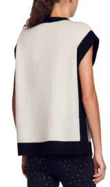 LUNEA TWO TONE SLEEVELESS COATIGAN