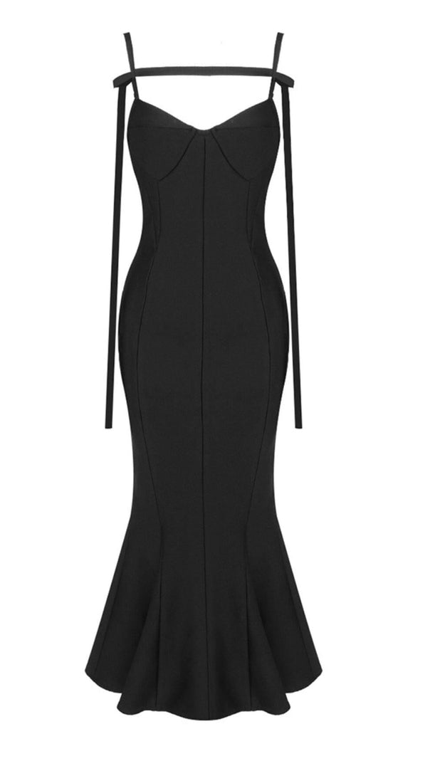 AIIZIE STRAPY SLIM MAXI DRESS IN BLACK - product image