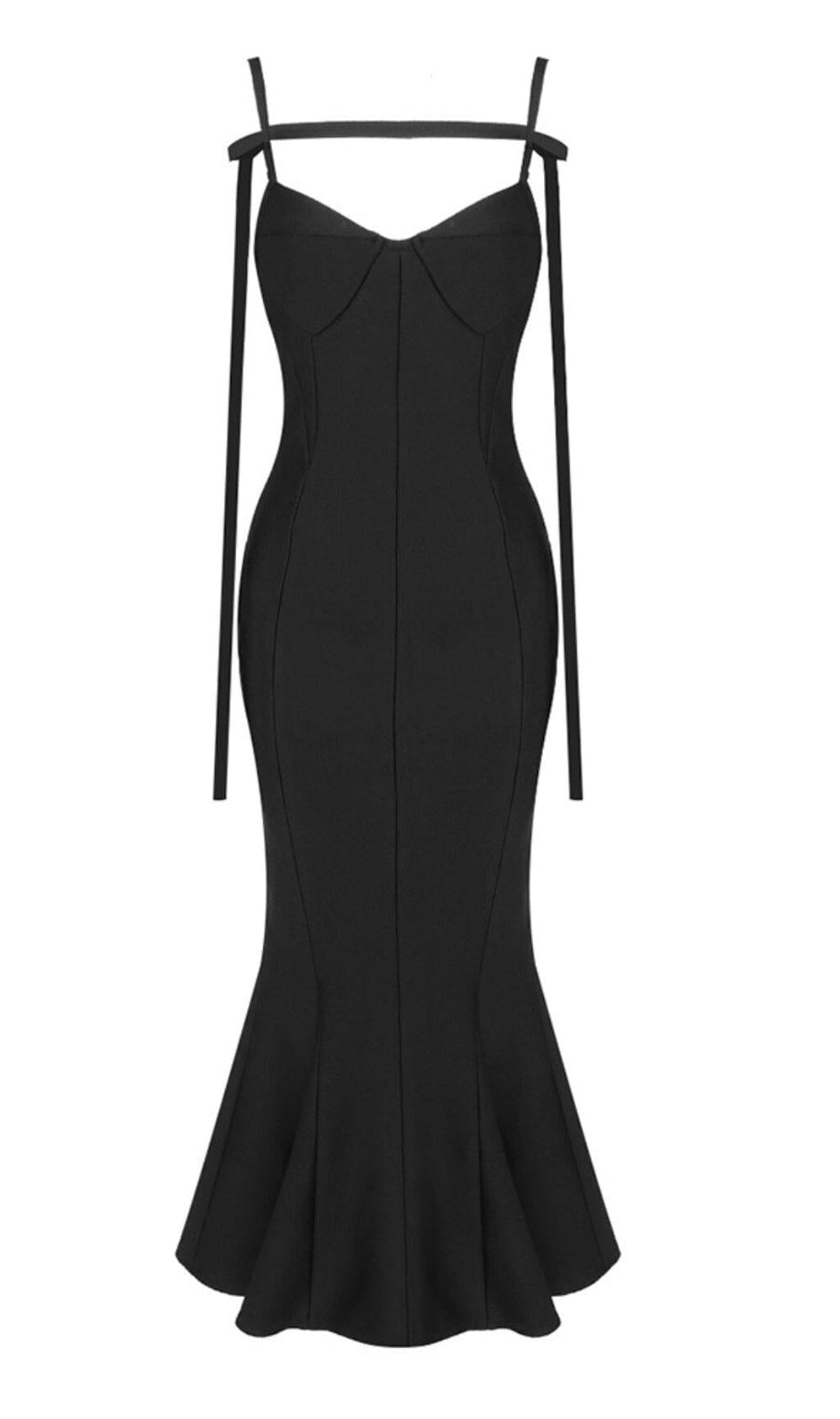 STRAPY SLIM MAXI DRESS IN BLACK