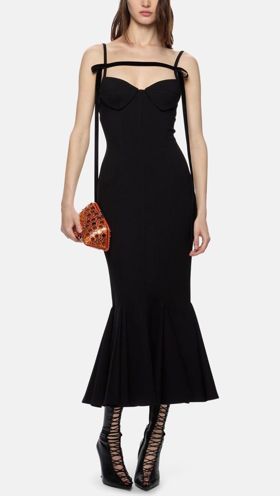 STRAPY SLIM MAXI DRESS IN BLACK