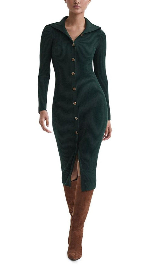 AIIZIE MARIA KNITTED BUTTON FRONT DRESS - product image