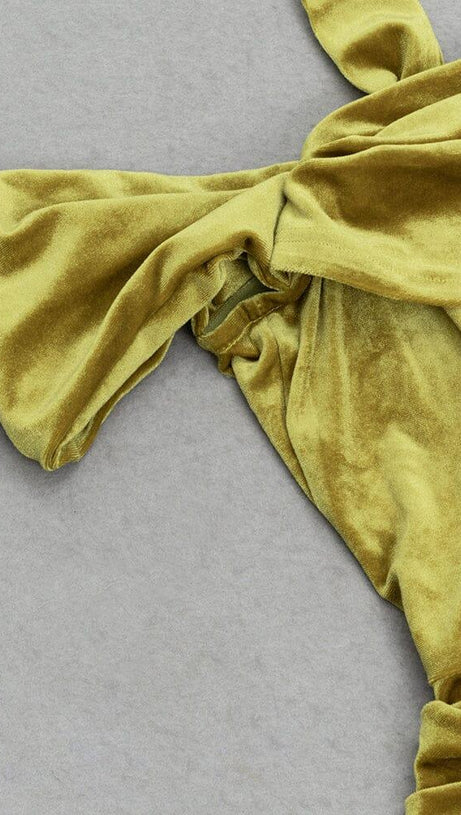 MATCHA HALTER NECK STRAPLESS SLEEVELESS PLEATED MAXI DRESS