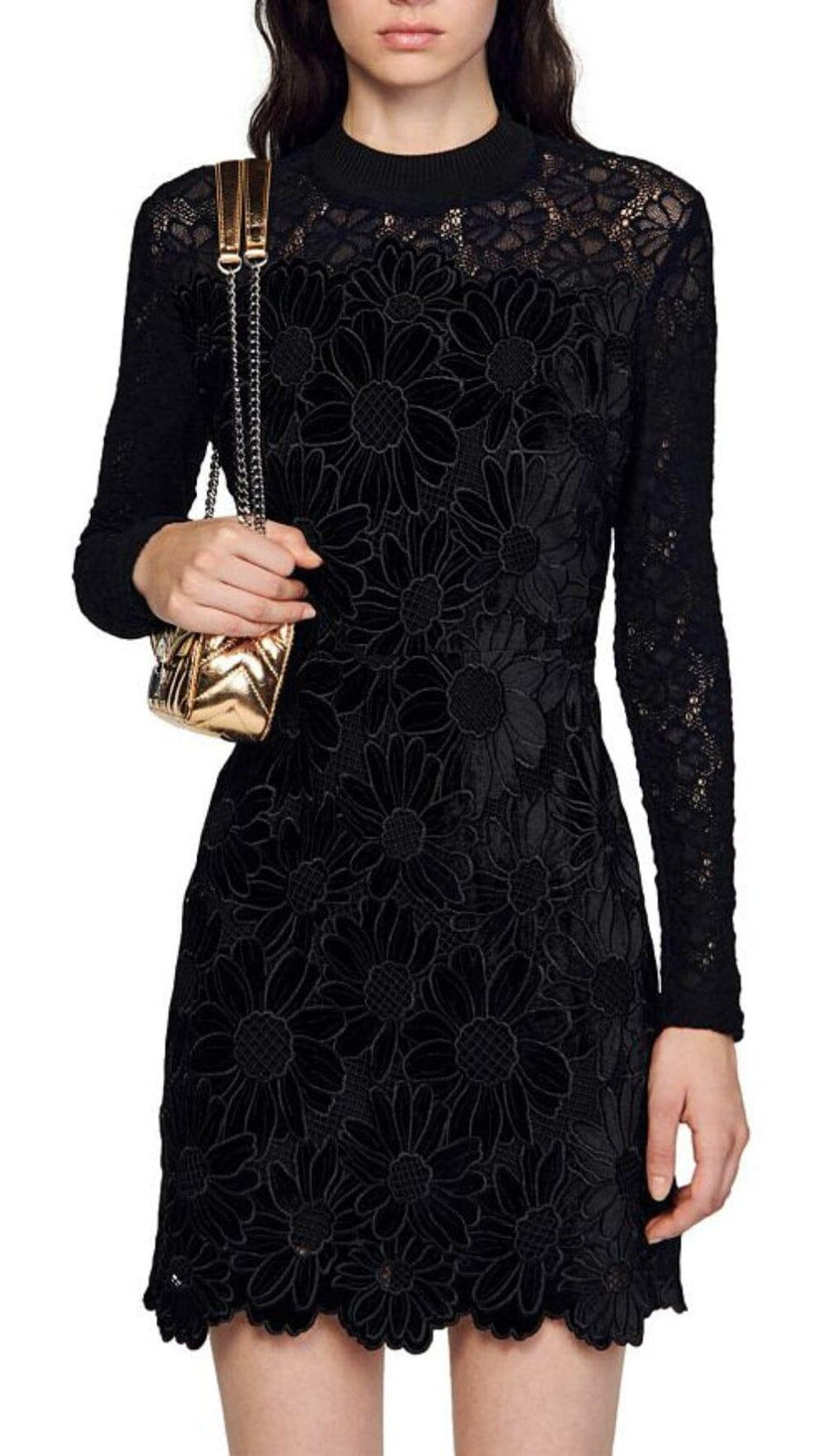 MAYEN VELVET LACE GUIPURE DRESS
