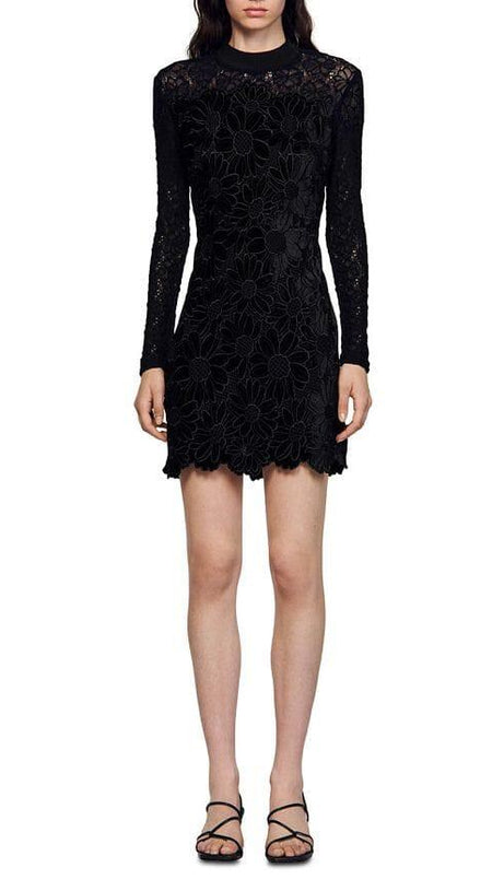 MAYEN VELVET LACE GUIPURE DRESS