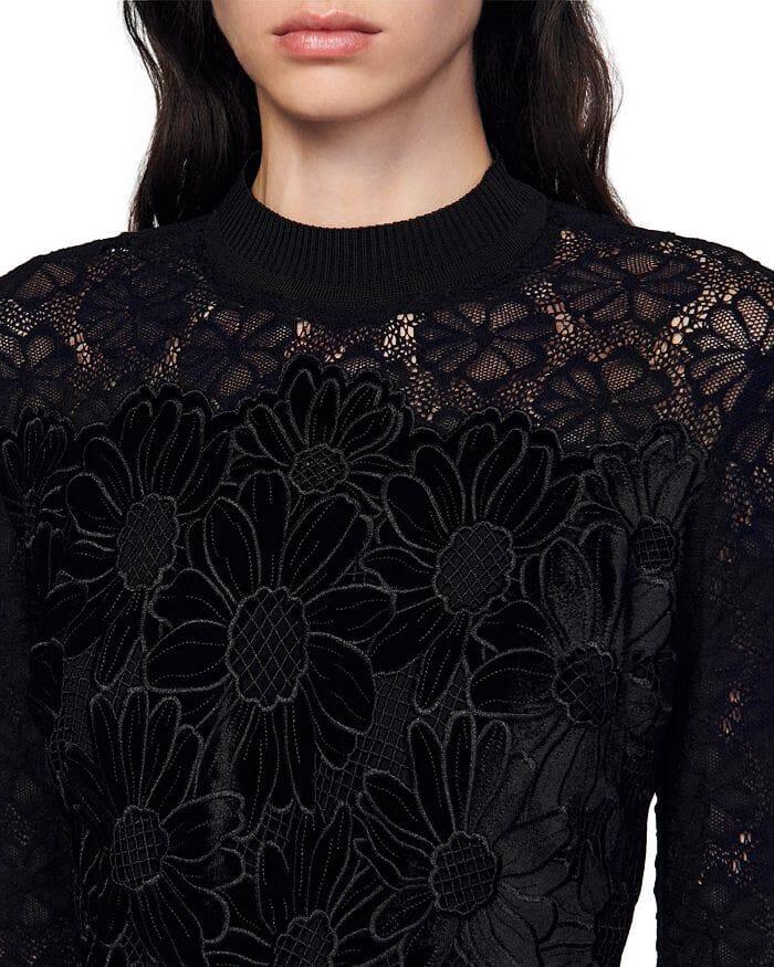 AIIZIE MAYEN VELVET LACE GUIPURE DRESS - product image