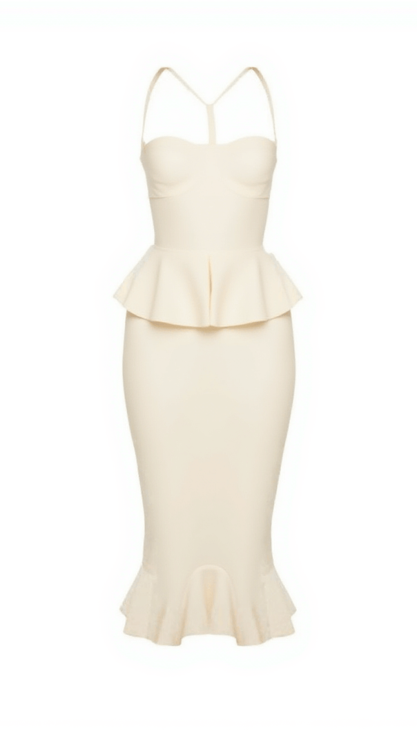 AIIZIE LAVA PEPLUM MERMAID BANDAGE DRESS - product image
