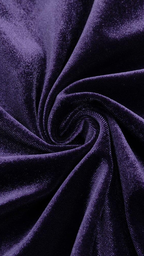 MESH LONG-SLEEVED VELVET PATCHWORK MAXI DRESS