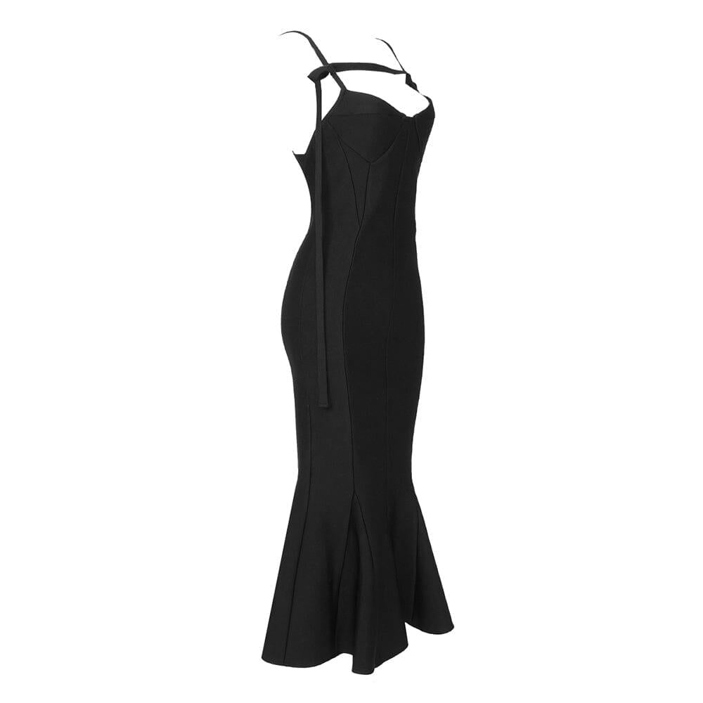 AIIZIE STRAPY SLIM MAXI DRESS IN BLACK - product image