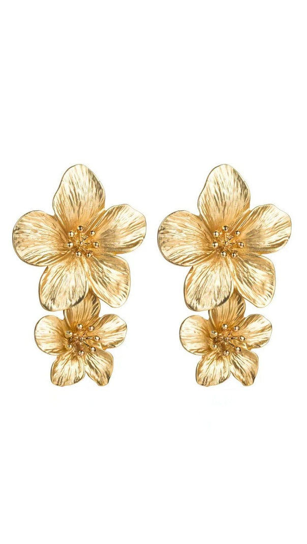 AIIZIE METAL DOUBLE FLOWER EARRINGS - product image
