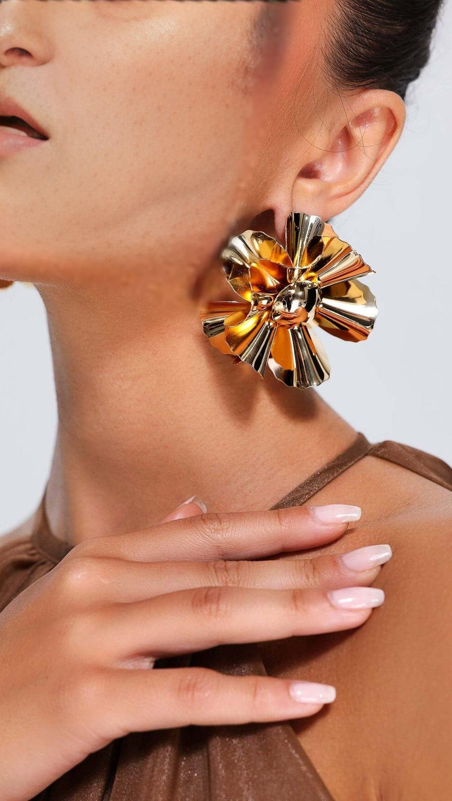 METAL FLOWER EARRINGS