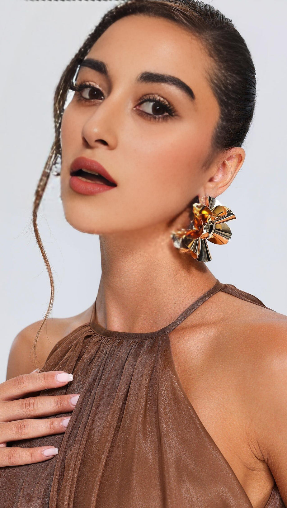 METAL FLOWER EARRINGS