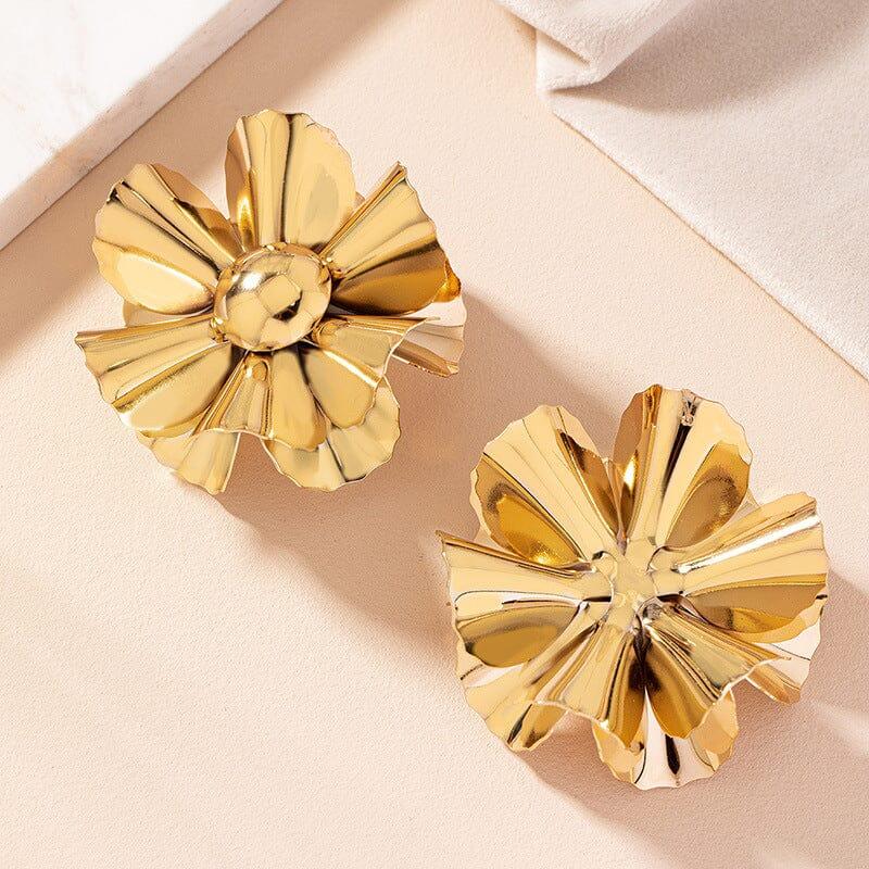 METAL FLOWER EARRINGS