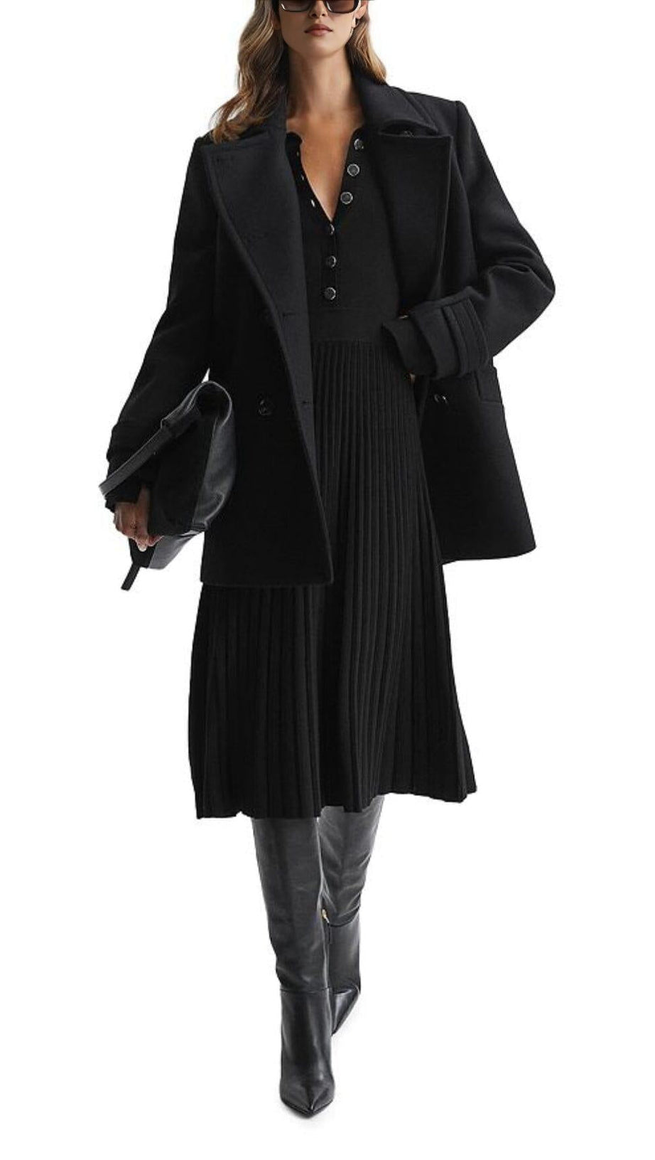 MIA PLEATED KNIT DRESS