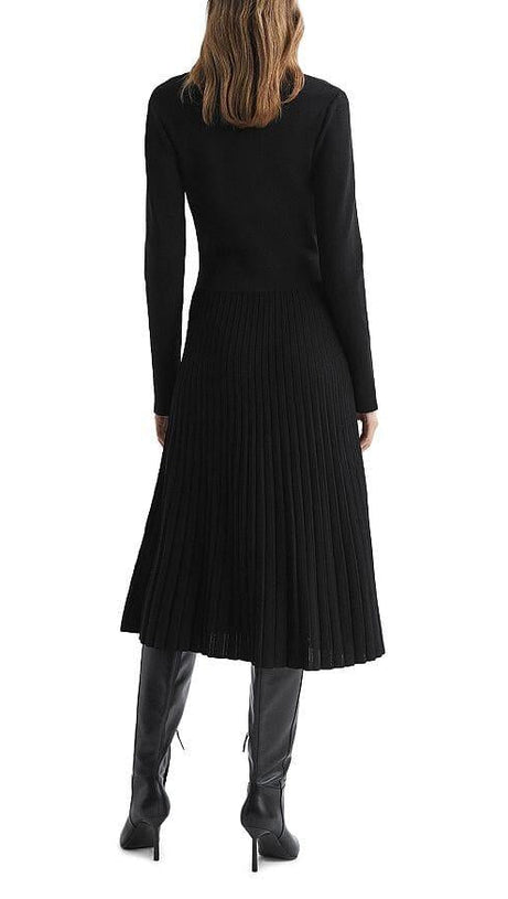 MIA PLEATED KNIT DRESS
