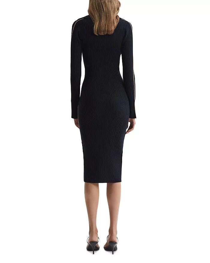 AIIZIE MICHELLE CONTRAST TRIM RIBBED SWEATER DRESS - product image