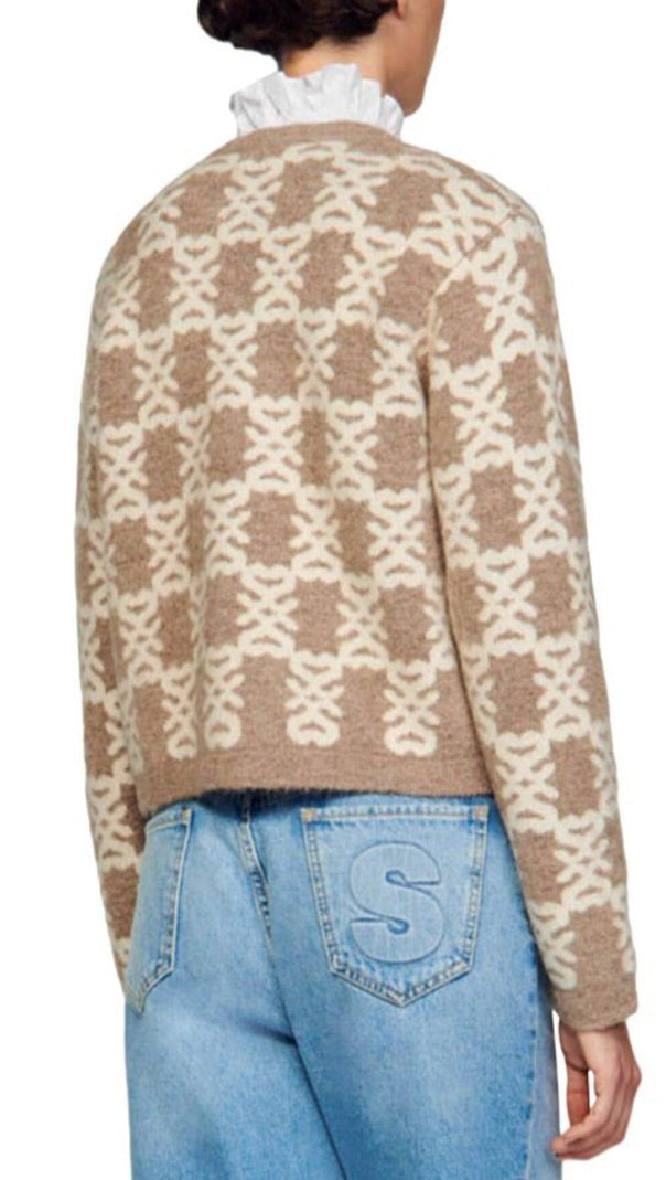 AIIZIE MONO JACQUARD COAT CARDIGAN - product image