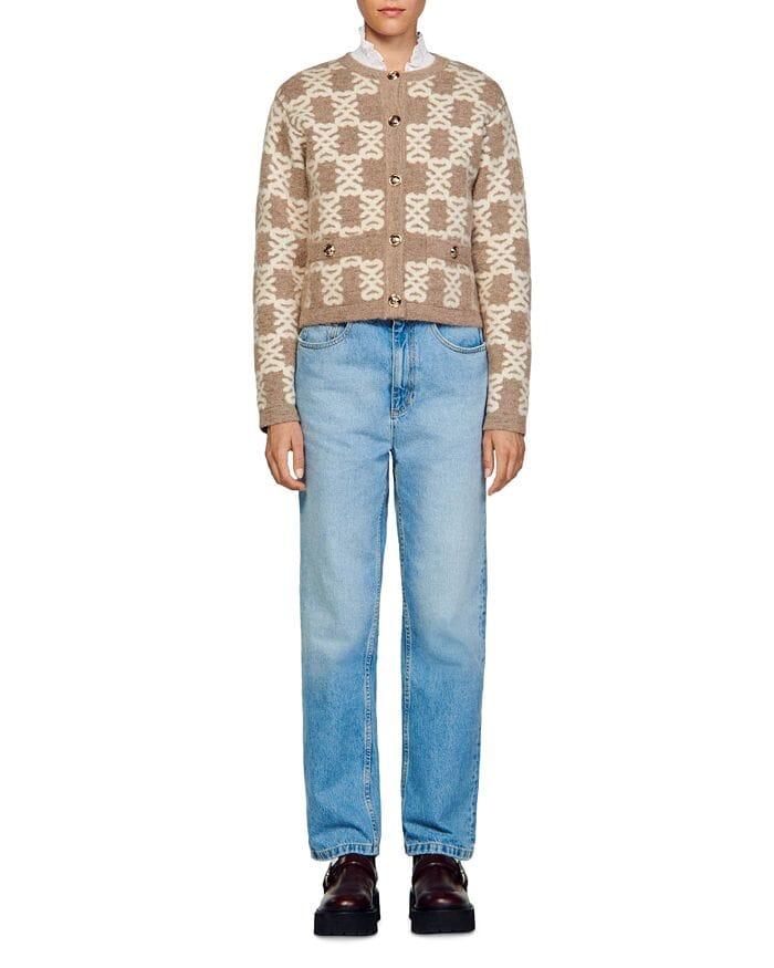 AIIZIE MONO JACQUARD COAT CARDIGAN - product image