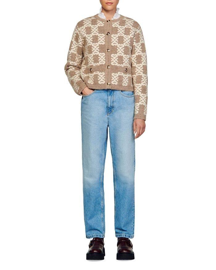 AIIZIE MONO JACQUARD COAT CARDIGAN - product image