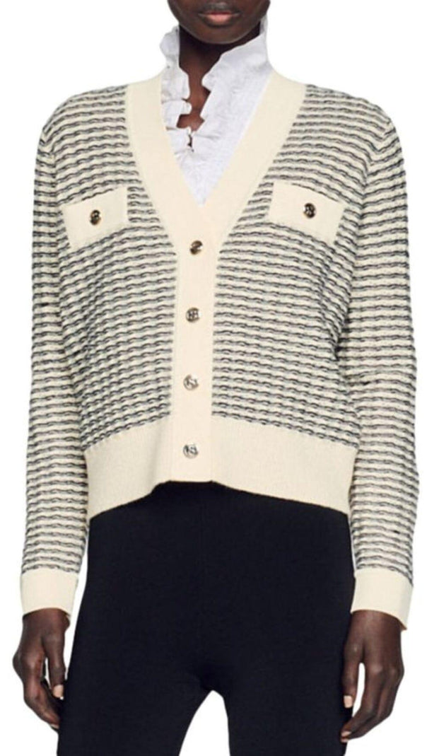AIIZIE OCTOBRE STRIPED CARDIGAN - product image